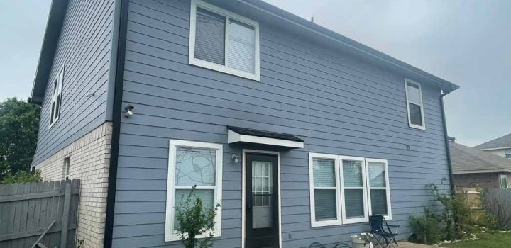 finished installation of seamless gutters and downspouts around the house